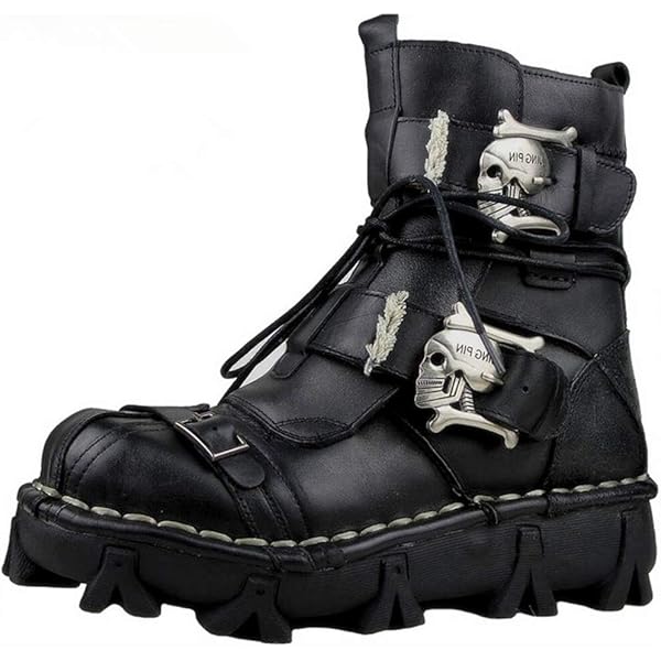 靴 Dark Aged Buckle Combat Boots Dark Aged Buckle Combat Boots Black Combat Boots For Men